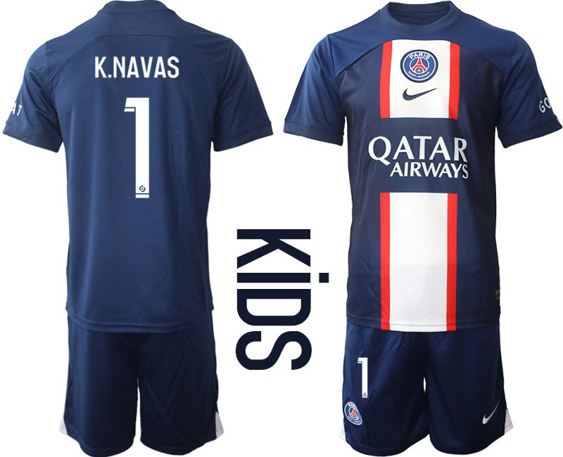 Youth 2022-2023 Club Paris St German home blue #1 Soccer Jersey